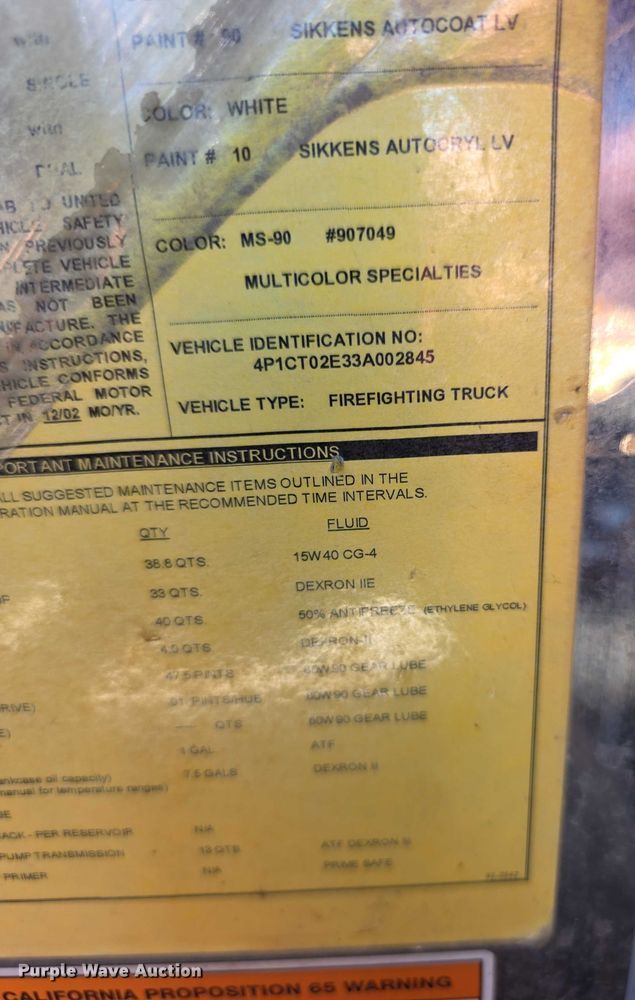 image for item EF3622 2003 Pierce Dash pumper fire truck