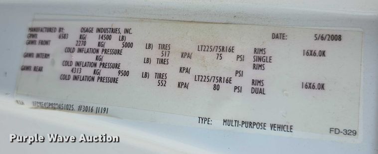 image for item EF3626 2008 Ford E450 Super Duty ambulance