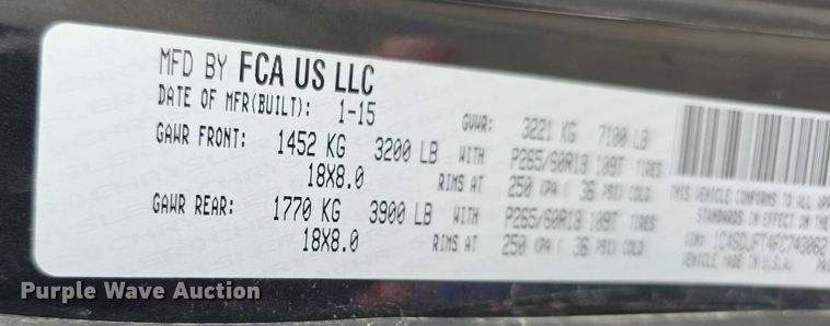 image for item EF3632 2015 Dodge Durango SSV SUV