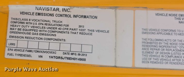 image for item EF3637 2014 International 7600 dump truck