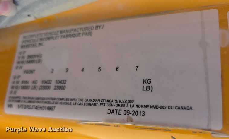 image for item EF3638 2014 International 7600 dump truck