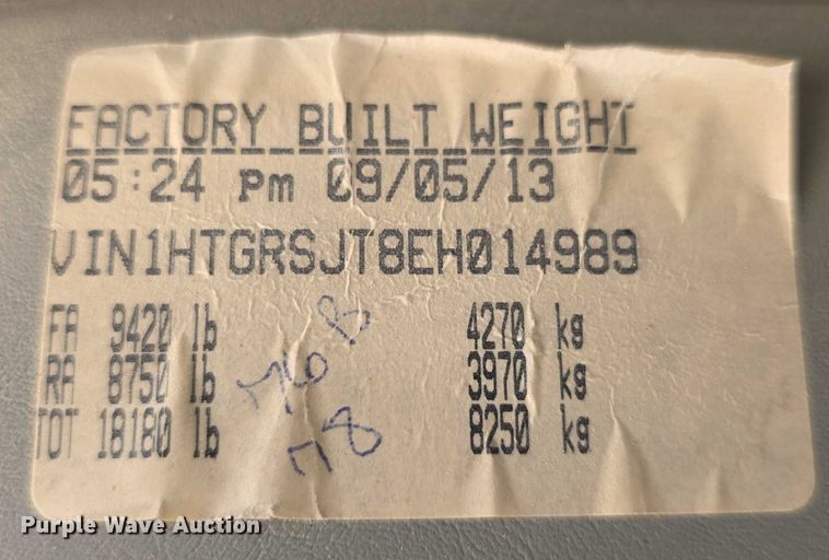 image for item EF3640 2014 International 7600 dump truck