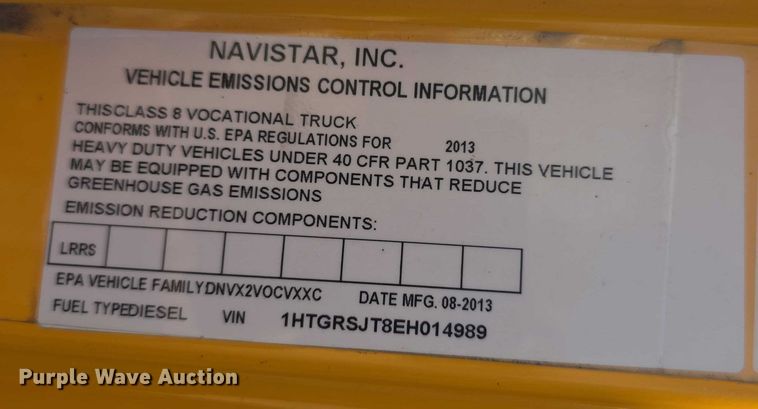 image for item EF3640 2014 International 7600 dump truck