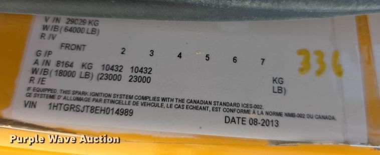 image for item EF3640 2014 International 7600 dump truck