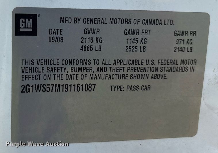 image for item EG8137 2009 Chevrolet Impala Police  