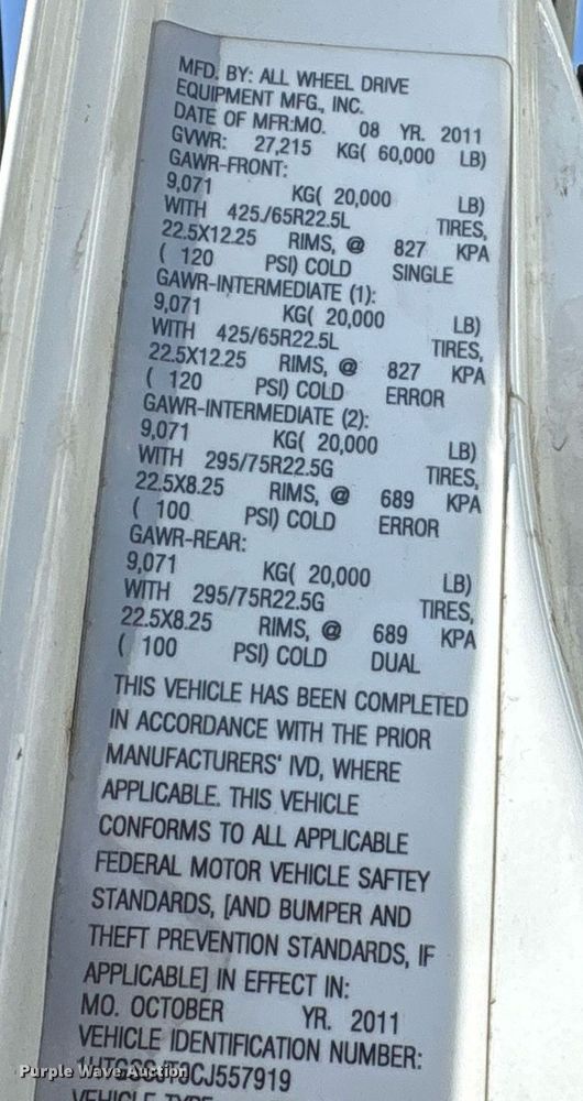 image for item EG8560 2012 International 7600 dump truck