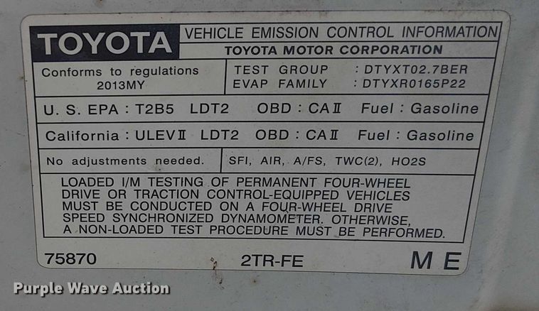 image for item EG8561 2013 Toyota Tacoma Access Cab pickup truck