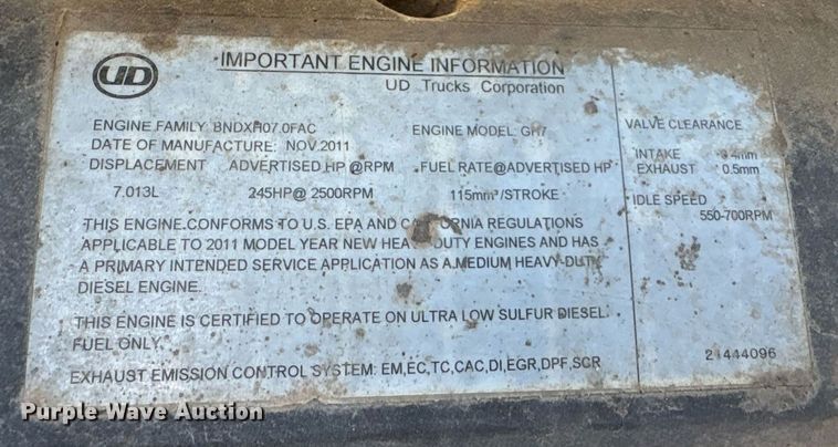 image for item EG8573 2012 Nissan UD3300 pothole patcher truck