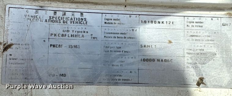 image for item EG8573 2012 Nissan UD3300 pothole patcher truck