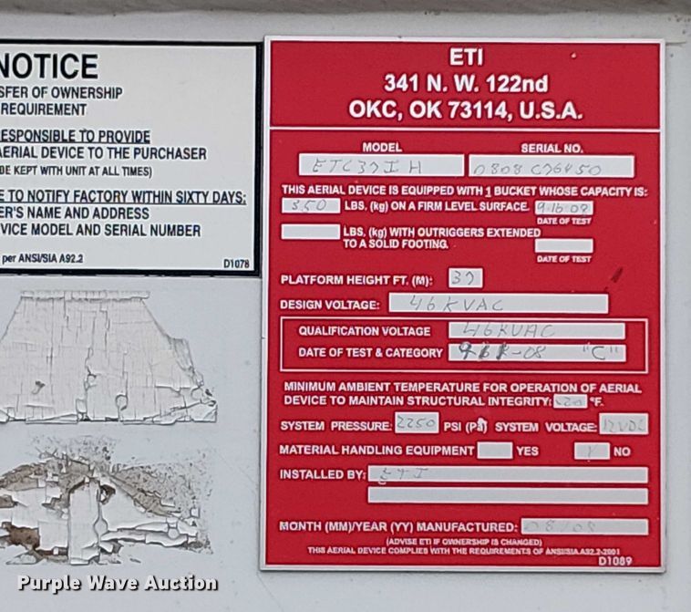 image for item EG8575 2008 Ford F550 Super Duty bucket truck