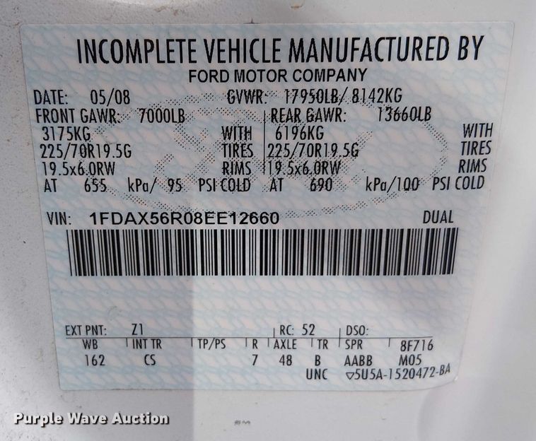 image for item EG8575 2008 Ford F550 Super Duty bucket truck