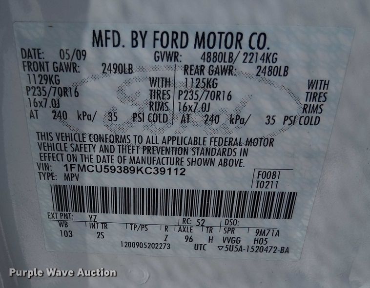 image for item EG8577 2009 Ford Escape Hybrid SUV