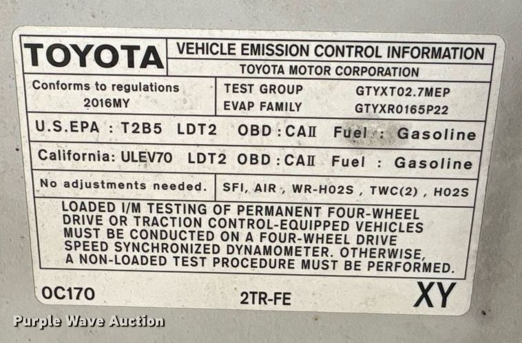 image for item EG8578 2016 Toyota Tacoma Access Cab pickup truck