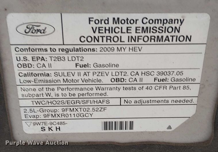 image for item EG8579 2009 Ford Escape Hybrid SUV
