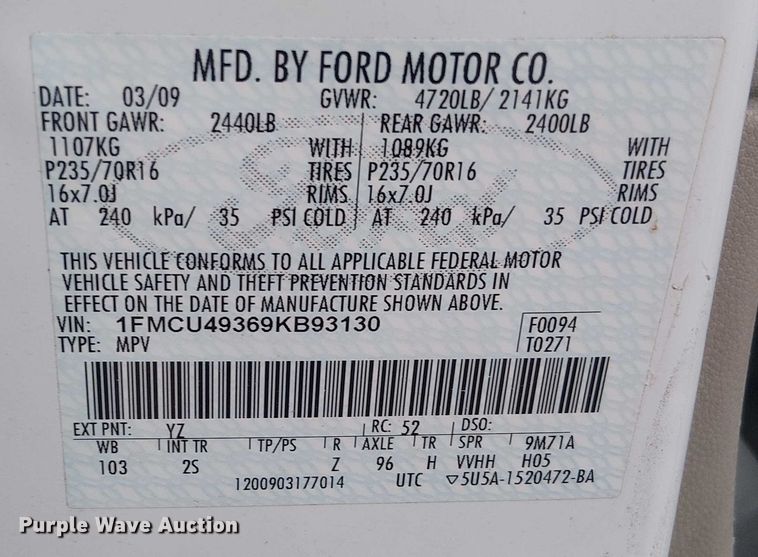 image for item EG8579 2009 Ford Escape Hybrid SUV