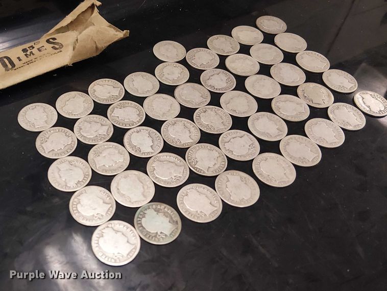 image for item EG8581 (46) 1910 Barber silver dimes 