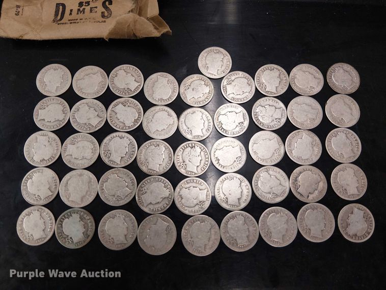 image for item EG8581 (46) 1910 Barber silver dimes 