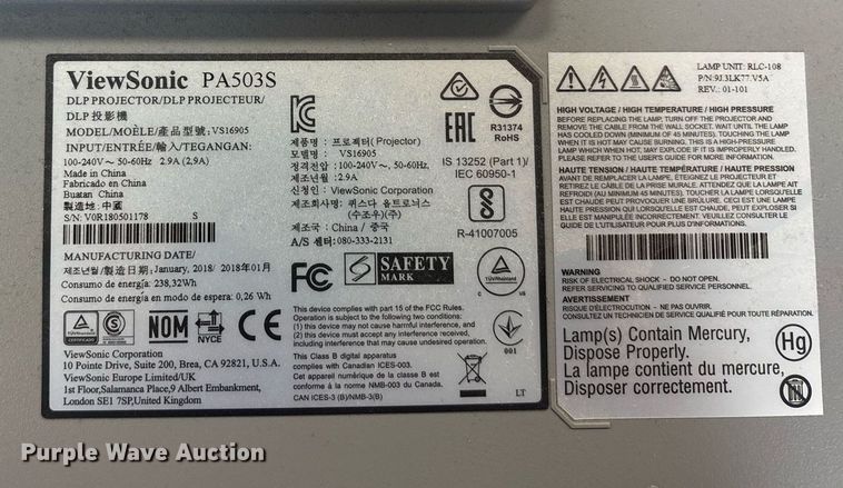 image for item EJ7607 Approximately 27 projectors