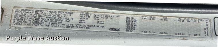 image for item EK2966 2015 Freightliner Business Class M2 street sweeper truck