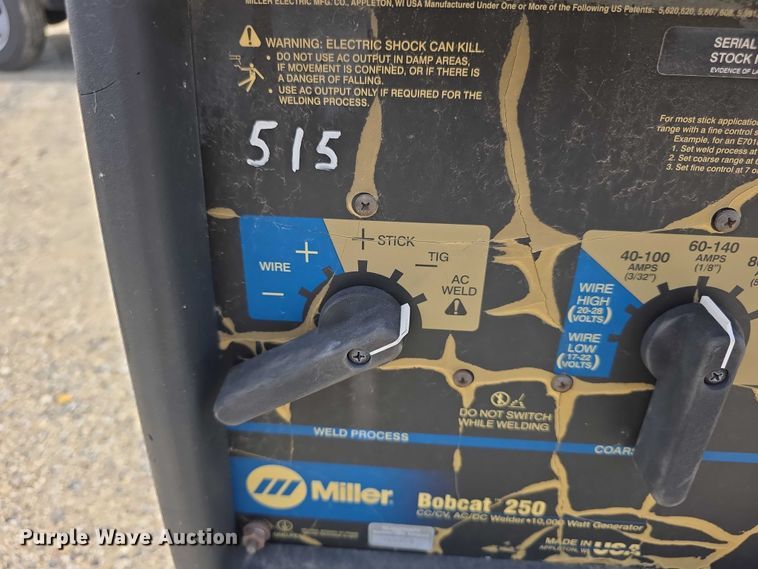 image for item EK5384 Miller Bobcat 250 welder/generator