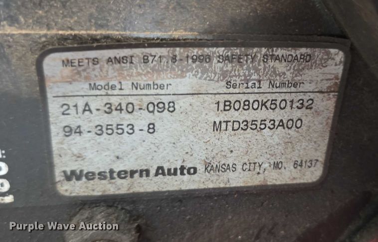 image for item EK5464 Wizard 21A340098 front tine tiller