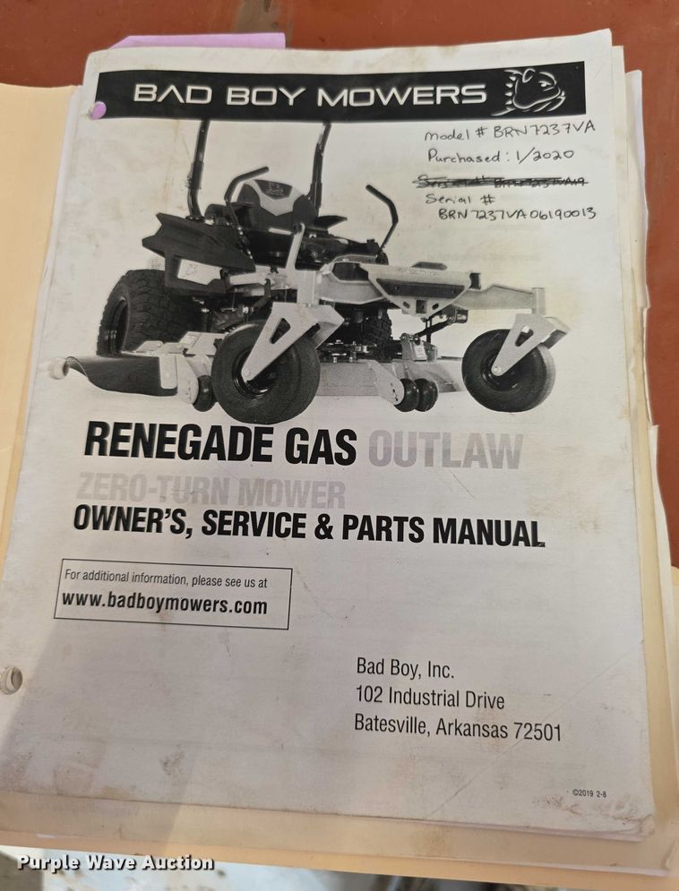 image for item EK5465 Bad Boy Renegade ZTR lawn mower