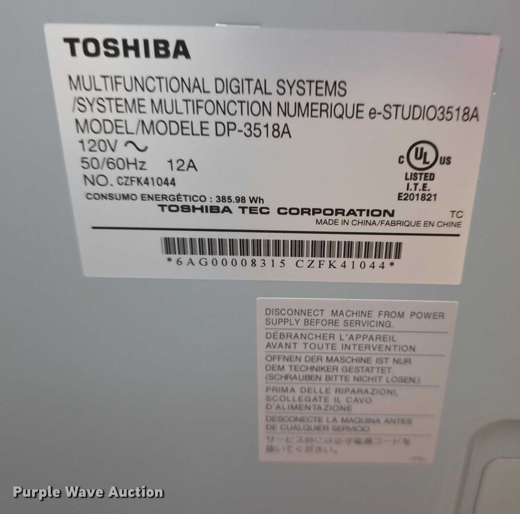 image for item EK5472 Toshiba DP3518A  multifunction printer