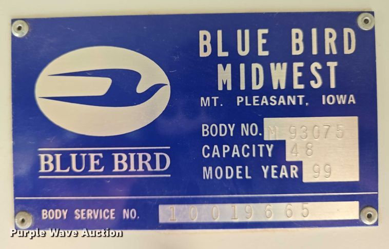 image for item EN8306 1999 Blue Bird school bus