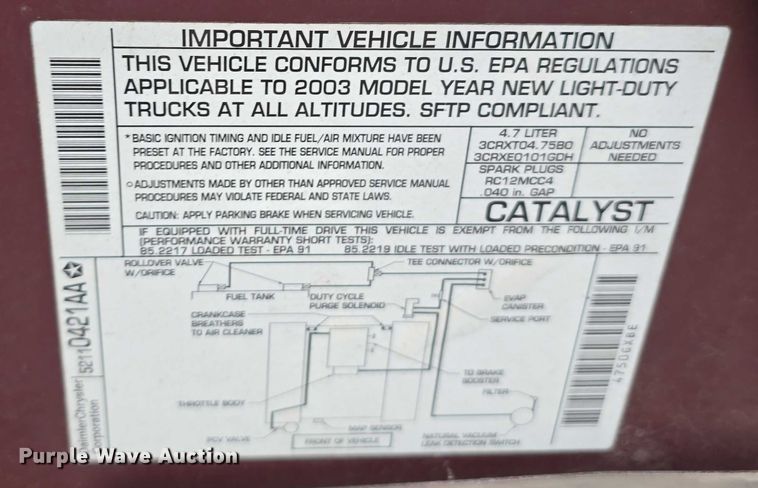 image for item EO1526 2003 Dodge Durango SLT SUV