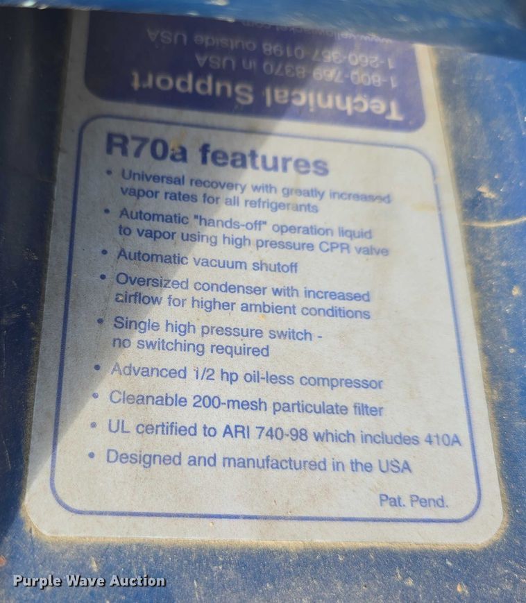 image for item EO1539 (4) refrigerant recovery units