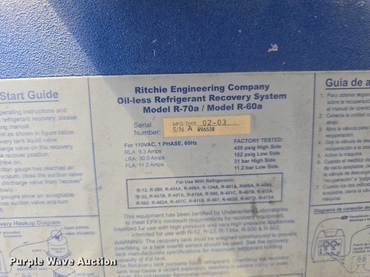 image for item EO1539 (4) refrigerant recovery units