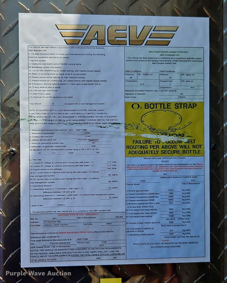 image for item EO4584 2014 Ford F550 ambulance