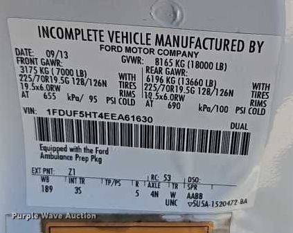 image for item EO4584 2014 Ford F550 ambulance