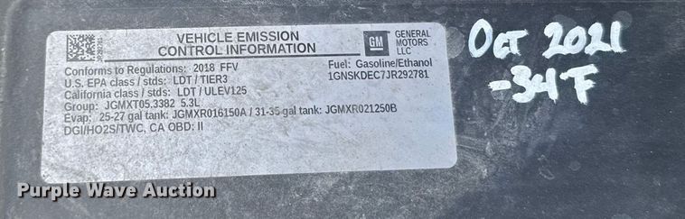 image for item ER2142 2018 Chevrolet Tahoe Police  SUV