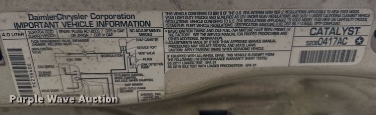 image for item ER2168 2003 Jeep Grand Cherokee Laredo SUV