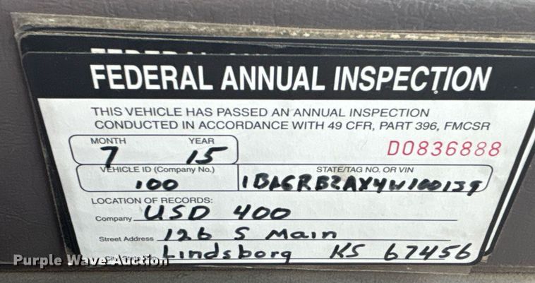 image for item ET8013 2004 Blue Bird 4500 coach bus