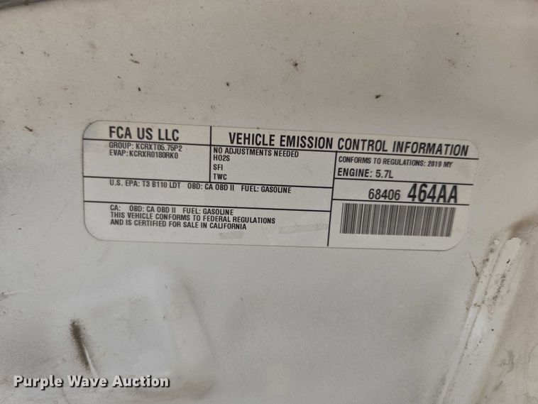 image for item EU3502 2019 Dodge Durango Police  SUV