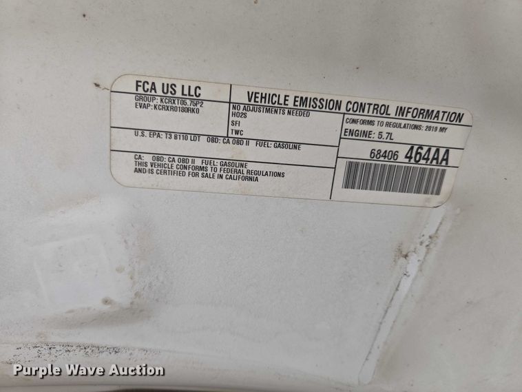 image for item EU3503 2019 Dodge Durango Police  SUV