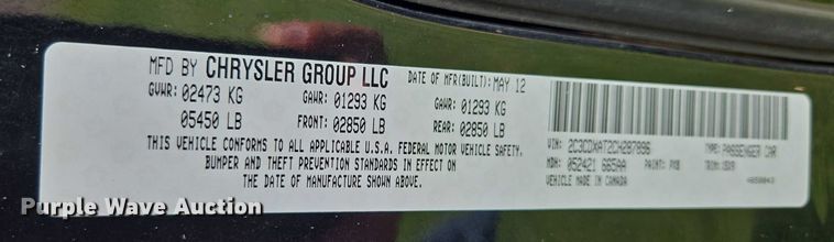 image for item EU3505 2012 Dodge Charger Police  