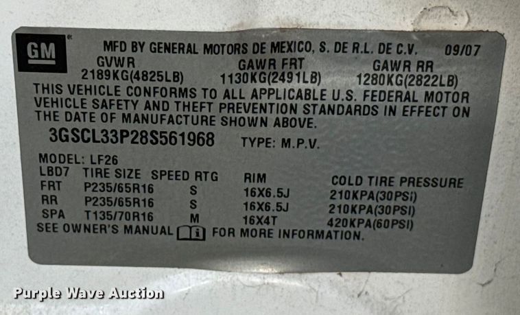 image for item HI9323 2008 Saturn VUE XE SUV