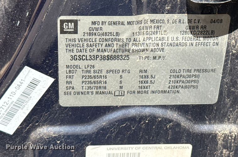 image for item HI9332 2008 Saturn VUE XE SUV