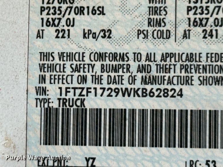 image for item NX9333 1998 Ford F150 pickup truck