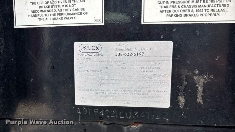 image for item DH9992 2014 Aulick 4270542 live bottom trailer