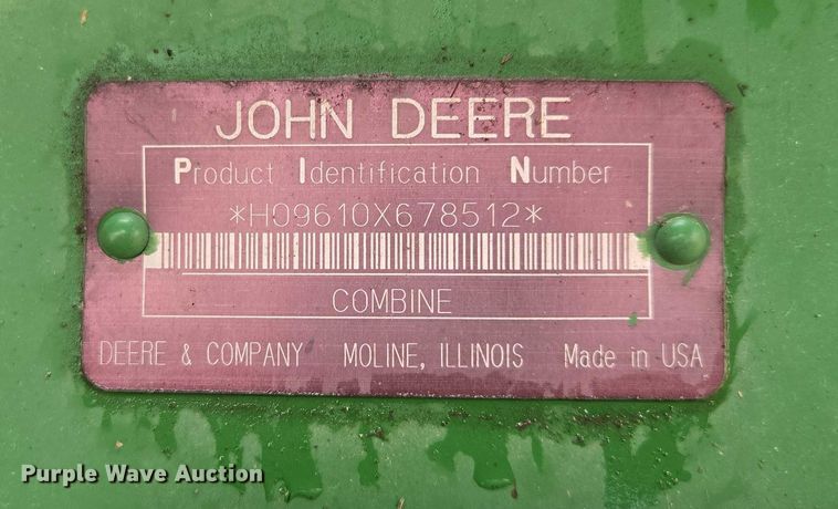 image for item DR3887 1998 John Deere 9610 Maximizer  RWA combine