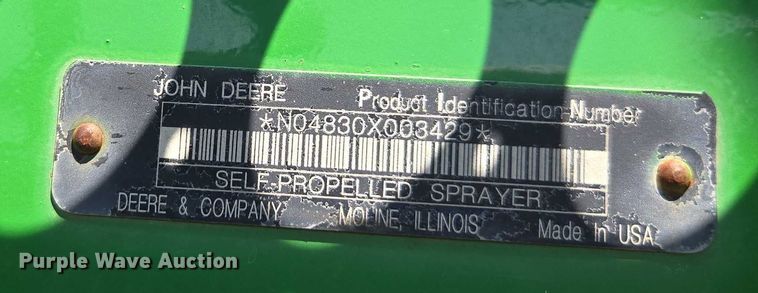 image for item DU7917 2008 John Deere 4830 sprayer