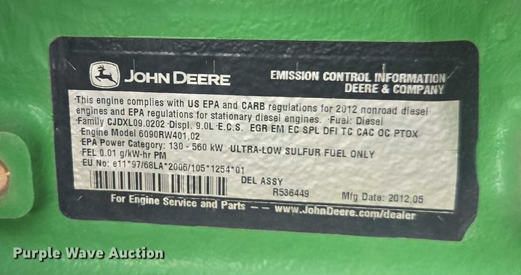 image for item DU7918 2012 John Deere 7230R MFWD tractor