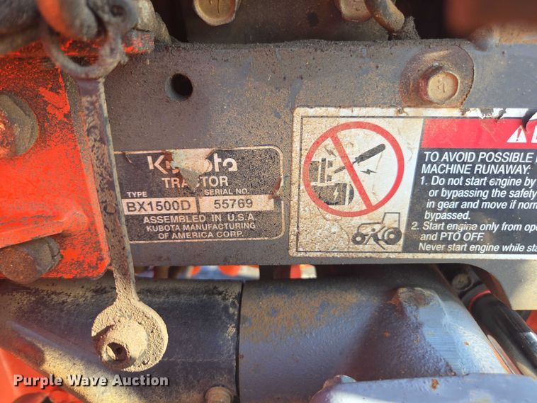 image for item DU7920 2005 Kubota BX1500D tractor