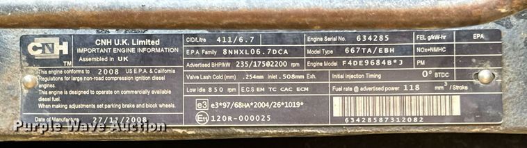 image for item DU9343 2008 Case IH Puma 210 MFWD tractor