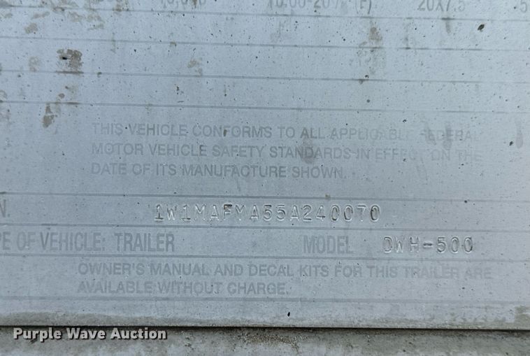 image for item DW3408 2005 Wilson DWH-500 grain trailer