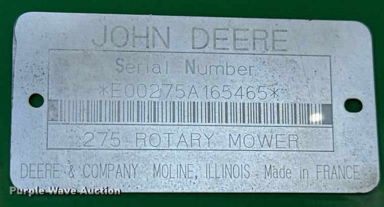 image for item DX5653 John Deere 275 disc mower